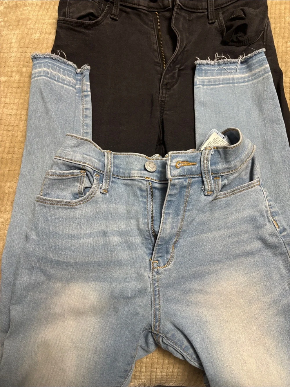 Old Navy Light Blue & Black Kids Skinny Jeans Duo